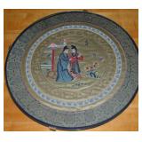 Vtg Chinese Signed Silk Embroidered Round Beauties