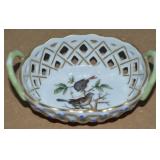 Herend Rothschild Hungary Porcelain Pierced Birds