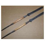 (2) 3-part Maasai African Warrior Throwing Knives