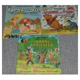 (3) Vtg Disney Vinyl Record Books 33 1/3 & 45 RPM