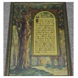 Antique Buzza Co Motto "Trees" Joyce Kilmer Poem