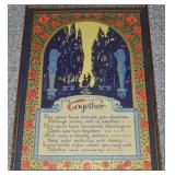 Antique Gibson Product Motto "Together" Framed Art