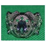 925 Sterling Silver Amethyst Ring Size 8