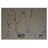 (3) Vintage-Contempo Goldtone Necklaces Lot