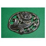 Art Nouveau Sterling Silver Repousse Flowers