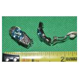 Vtg Swarovski Crystal Silvertone Clip Earrings