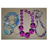 (3) Vintage-Contempo Beaded Necklaces w/