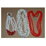 (3) Vintage Beaded Strand Necklaces