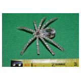 Vtg Silvertone Crystal Spider Brooch