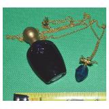 Vtg Avon Butterfly Fragrance Pendant Necklace +