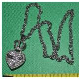 Juicy Couture Silvertone Crystal Logo Crown/Heart