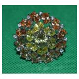 Vintage Camille Lucie Silvertone Crystal Large