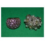 (2) Contempo Goldtone Chunky Costume Rings