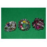 Contempo Silvertone Costume Rings w/Chunky