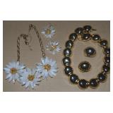 (2) Vintage Jewelry Sets: Flowers w/ Pierced
