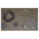 (2) Vtg Jewelry Sets: Asfour Diamond Crystal w/