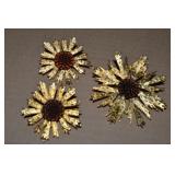 Vtg Elizabeth Morrey Goldtone Flower Brooch &