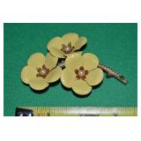 Vintage Sarah Coventry Goldtone Yellow Flowers