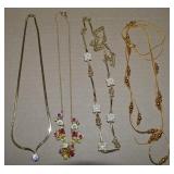 (4) Vintage Goldtone Necklaces w/ Avon +