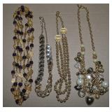 (4) Vintage-Contempo Goldtone Necklaces