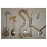 (4) Vintage Pendant Necklaces w/ Monet Chunky
