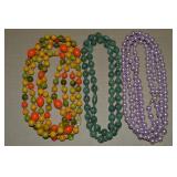 (3) Vintage Beaded Strand Necklace Lot w/ Faux
