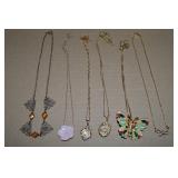 (6) Vintage-Contempo Costume Jewelry Necklaces