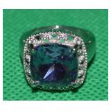 316L Stainless Steel Amethyst Ring Size 5.5