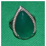 STS Karis Green Onyx Teardrop Ring Size 8