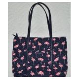 Vera Bradley Flamingo Fiesta Zippered Tote Bag