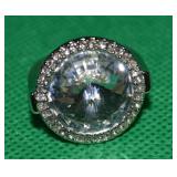 Lia Sophia Pave Halo Truce Cut Crystal Ring Sz8