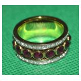 Danbury Mint "Karen" CZ Spinner Ring Size 10