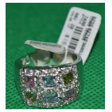 Christopher & Banks Multi Color CZ Ring Sz 8
