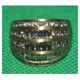 Heidi Daus Brushed Brass CZ Ring Size 8 *A