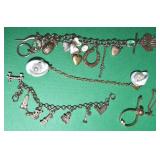 (2) Vtg Charm Bracelets w/ US Landmarks + Lucky