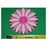 Vintage Large Pink 2 Tone Flower Brooch