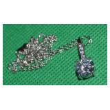 JCL 925 Sterling CZ Pendant Necklace 18"