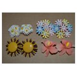 (4) Vtg Flower Design Clip Earring Pairs