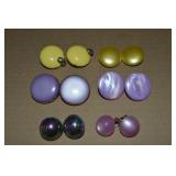 (6) Vintage Clip Domed Earring Pairs: Japan, Coro