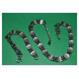 Vtg Marino Silvertone Heavy Necklace & Bracelet