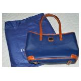 Dooney & Bourke Blue Pebble Grain Leather Kirby