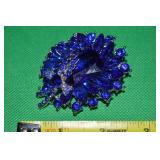 Vintage Royal Blue Glitzy Rhinestone Brooch