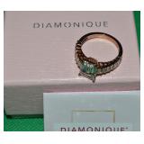 Diamonique 925 Sterling Rose Vermeil CZ Ring