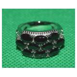 316L Stainless Steel Black Spinel Ring Size 7