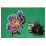 (2) Vintage Brooch Lot w/ Martha Newman Pottery