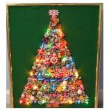 Vintage Lighted Jewelry Christmas Tree Framed