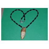 925 Sterling Clasp Beaded Necklace Fossilized