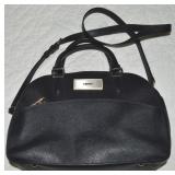 DKNY Bryant Black Leather Domed Satchel Saffiano