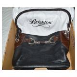 Brighton Black Pebbled Brown Croc-Embossed