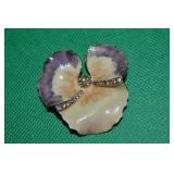 Vtg Weiss Enamel on Goldtone w/ Rhinestone